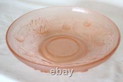 Art Deco Pink Glass'Seerosen' Centrepiece Bowl with'Peter Pan' by Walther