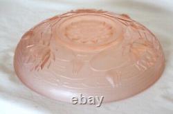 Art Deco Pink Glass'Seerosen' Centrepiece Bowl with'Peter Pan' by Walther