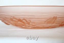 Art Deco Pink Glass'Seerosen' Centrepiece Bowl with'Peter Pan' by Walther