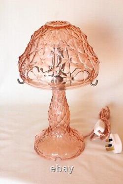 Art Deco Pink Glass Table Lamp