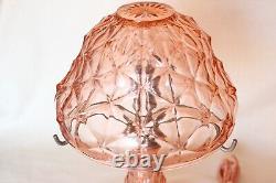 Art Deco Pink Glass Table Lamp