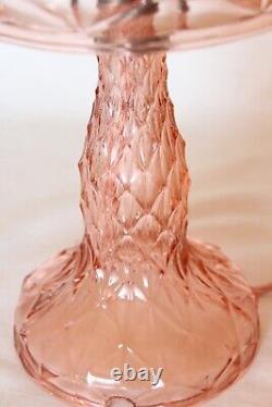 Art Deco Pink Glass Table Lamp