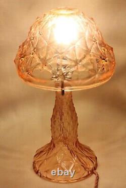 Art Deco Pink Glass Table Lamp