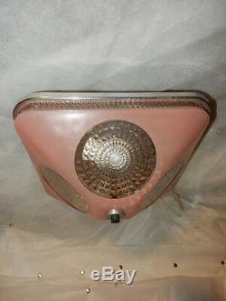 Art Deco Pink Square Glass Light Fixture Ceiling Chandelier 1940s- One Avai