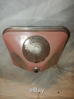 Art Deco Pink Square Glass Light Fixture Ceiling Chandelier 1940s- One Avai