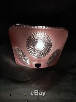 Art Deco Pink Square Glass Light Fixture Ceiling Chandelier 1940s- One Avai