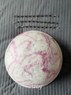 Art Deco Plafonnier Flycatcher Pink Marbled Glass Ceiling Lampshade Large 14