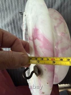 Art Deco Plafonnier Flycatcher Pink Marbled Glass Ceiling Lampshade Large 14
