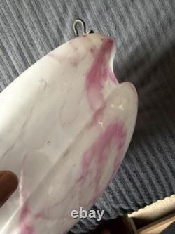 Art Deco Plafonnier Flycatcher Pink Marbled Glass Ceiling Lampshade Large 14