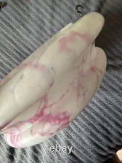 Art Deco Plafonnier Flycatcher Pink Marbled Glass Ceiling Lampshade Large 14