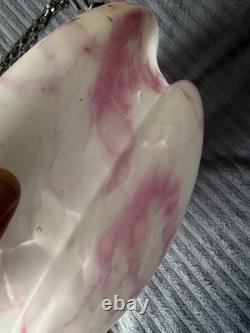 Art Deco Plafonnier Flycatcher Pink Marbled Glass Ceiling Lampshade Large 14