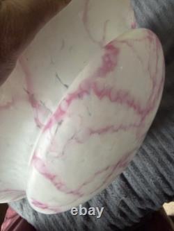 Art Deco Plafonnier Flycatcher Pink Marbled Glass Ceiling Lampshade Large 14