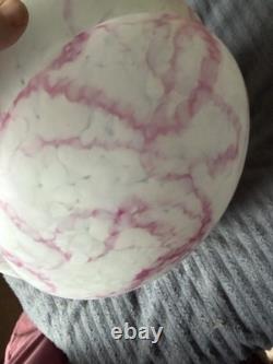 Art Deco Plafonnier Flycatcher Pink Marbled Glass Ceiling Lampshade Large 14