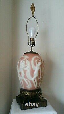 Art Deco Table Lamp Dancing Nudes Nymphs c. 1930