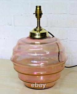 Art Deco Table Lamp Lustre Pink Beehive Glass Lamp Early 20th Century Rewired