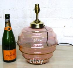 Art Deco Table Lamp Lustre Pink Beehive Glass Lamp Early 20th Century Rewired