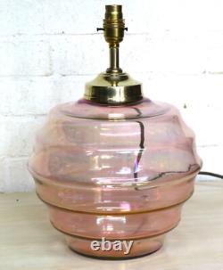 Art Deco Table Lamp Lustre Pink Beehive Glass Lamp Early 20th Century Rewired