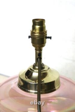 Art Deco Table Lamp Lustre Pink Beehive Glass Lamp Early 20th Century Rewired