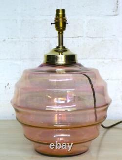 Art Deco Table Lamp Lustre Pink Beehive Glass Lamp Early 20th Century Rewired