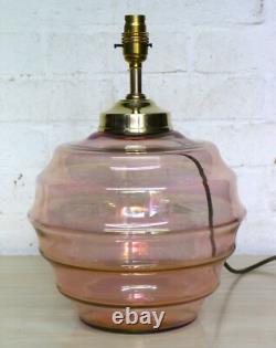Art Deco Table Lamp Lustre Pink Beehive Glass Lamp Early 20th Century Rewired