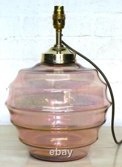 Art Deco Table Lamp Lustre Pink Beehive Glass Lamp Early 20th Century Rewired