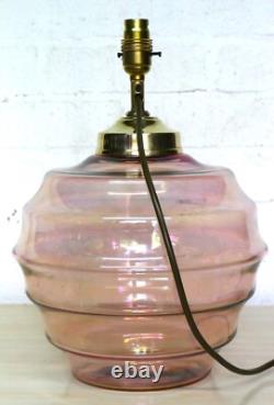 Art Deco Table Lamp Lustre Pink Beehive Glass Lamp Early 20th Century Rewired