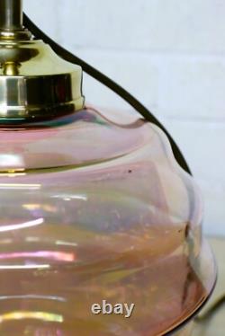 Art Deco Table Lamp Lustre Pink Beehive Glass Lamp Early 20th Century Rewired