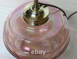 Art Deco Table Lamp Lustre Pink Beehive Glass Lamp Early 20th Century Rewired