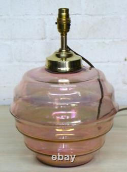 Art Deco Table Lamp Lustre Pink Beehive Glass Lamp Early 20th Century Rewired