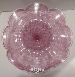 Art Glass 16 Wide Rose Pink Bowl from Czech Republic