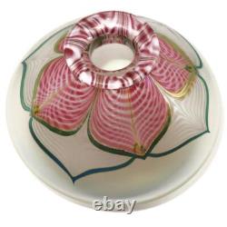 Art Glass 1983 Abelman Studio V328-169 Pink Pulled Feather Iridescent Vase, 6