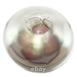 Art Glass 1983 Abelman Studio V328-169 Pink Pulled Feather Iridescent Vase, 6