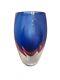 Art Glass 6 Sommerso Vase Heavy Purple Violet Pink Maroon Clear Bottom Sides