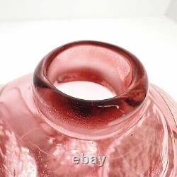 Art Glass Bottle Cranberry Pink Small 10cm Heavy Vase Marion Ripple Texture (t3)