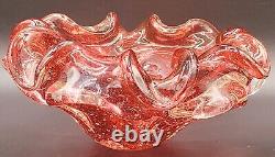 Art Glass Bowl. Pink/Clear WithBulliconti Possibly Murano