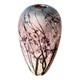 Art Glass Cameo Vase Etched Leaf Branch Purple Pink 11.5 Inch Tall