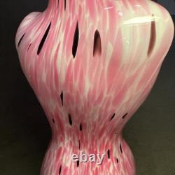 Art Glass Female Torso Vase Figurine Pink Bust 17 Murano Style Beautiful Color