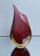 Art Glass MURANO Venetian Sommerso Teardrop Vase Cased with Pink Red Yellow