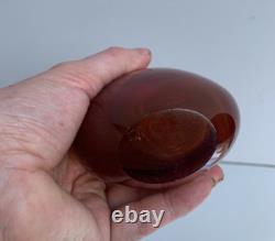 Art Glass MURANO Venetian Sommerso Teardrop Vase Cased with Pink Red Yellow
