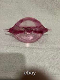 Art Glass Sailboat Figurines Set of 3 Decorative Nautical Blue Pink Grey