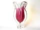 Art Glass Vase By Josef Hospodka Chribska Approx 11.4 Tall Clear And Pink Glass