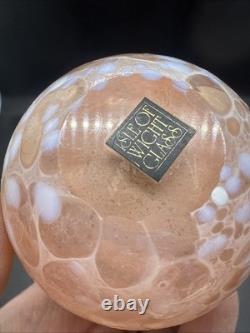 Art Glass Vase Isle of Wight Studio Glass Handblown Milky Pink UK Signed 3.5