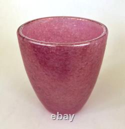 Art Glass Vase Italian, Rose or Pink, Tiny Bubble Texture