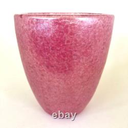 Art Glass Vase Italian, Rose or Pink, Tiny Bubble Texture
