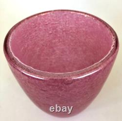 Art Glass Vase Italian, Rose or Pink, Tiny Bubble Texture