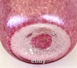 Art Glass Vase Italian, Rose or Pink, Tiny Bubble Texture