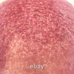 Art Glass Vase Italian, Rose or Pink, Tiny Bubble Texture