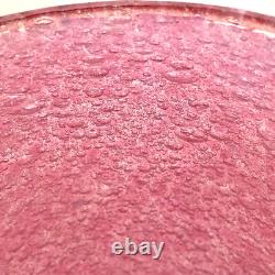 Art Glass Vase Italian, Rose or Pink, Tiny Bubble Texture
