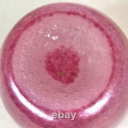Art Glass Vase Italian, Rose or Pink, Tiny Bubble Texture