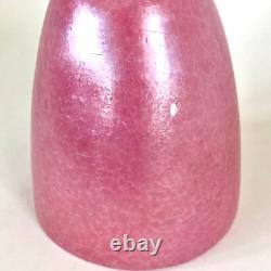 Art Glass Vase Italian, Rose or Pink, Tiny Bubble Texture